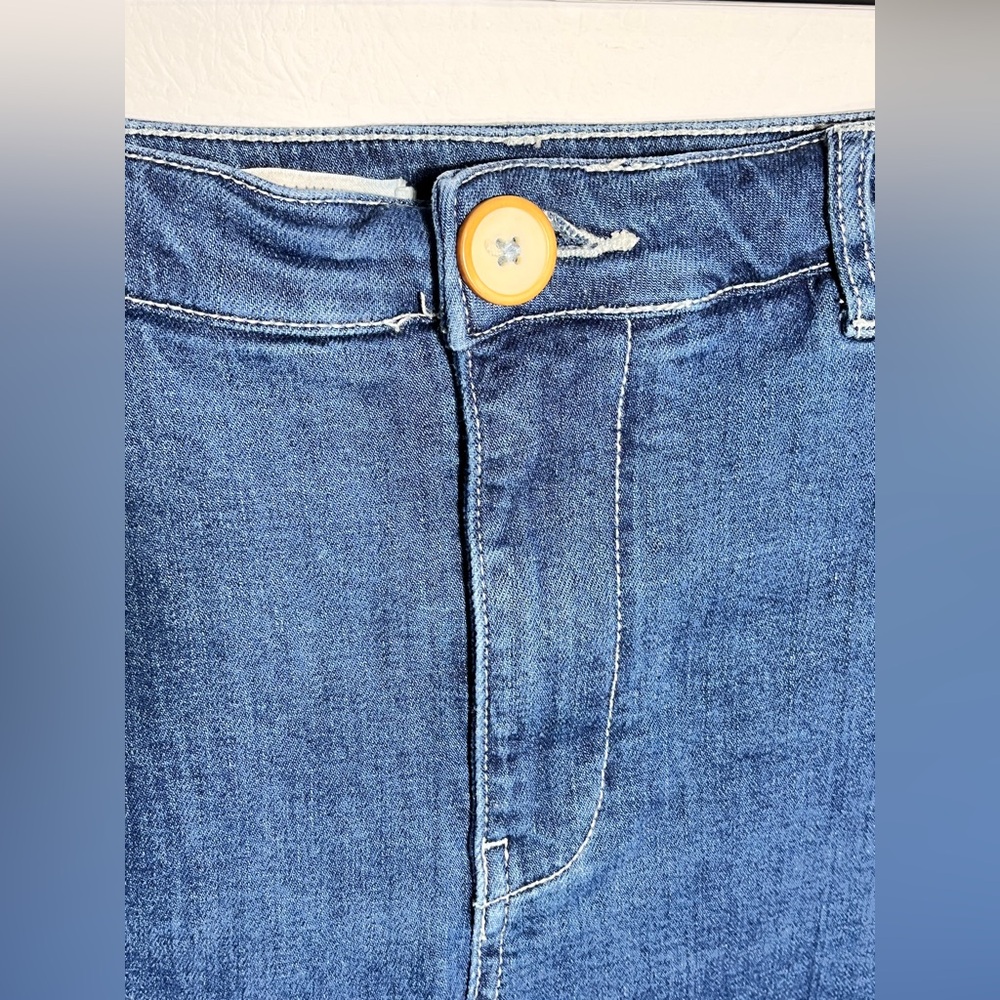 Pilcro Anthropologie Dark Cropped High Waist Wide Leg Jeans sz 27 - Picture 4 of 13